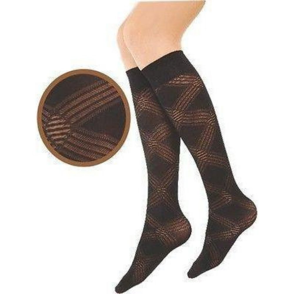 Sierra Socks Nylon Cross Pattern Knee Hi Socks